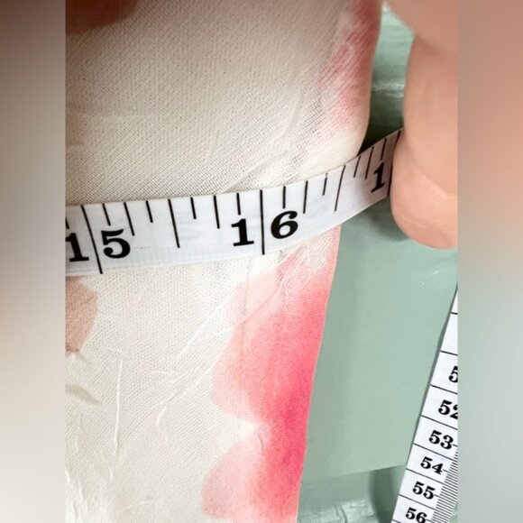 Vintage Y2K cowl neck dress white pink floral 2000s Rory Gilmore phoebe buffet S - Picture 8 of 8